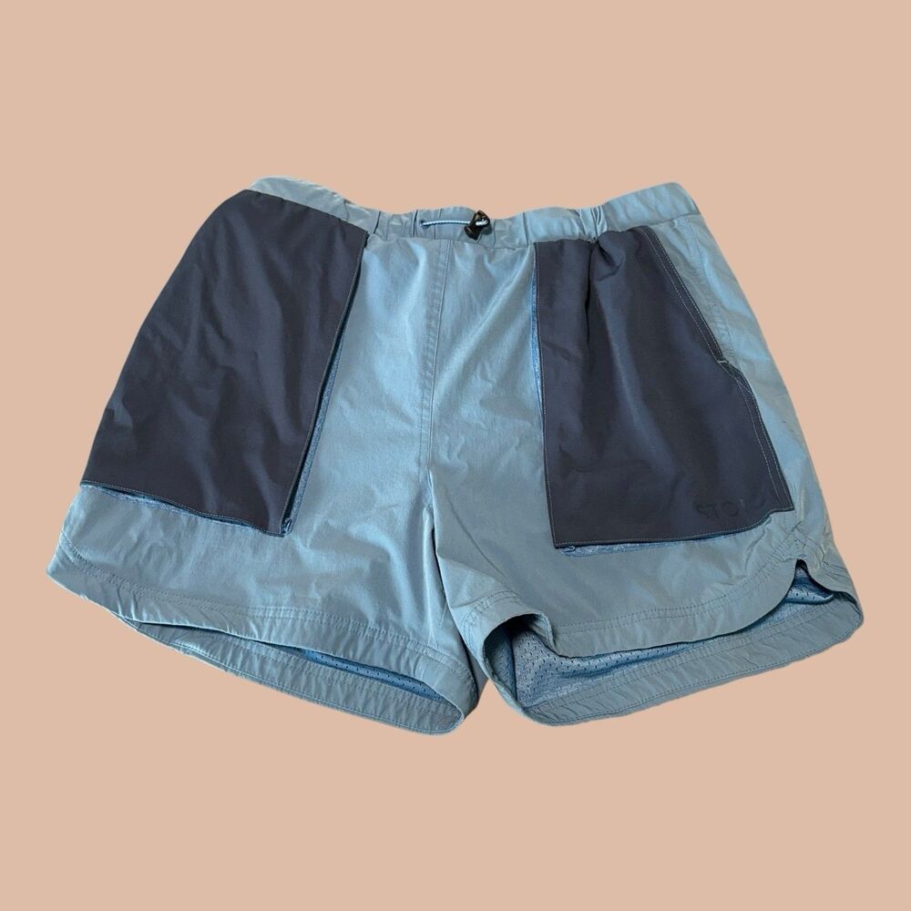 Stoic Shorts Mens Large Blue Dessert 5 Inch Inseam Drawcord Waist